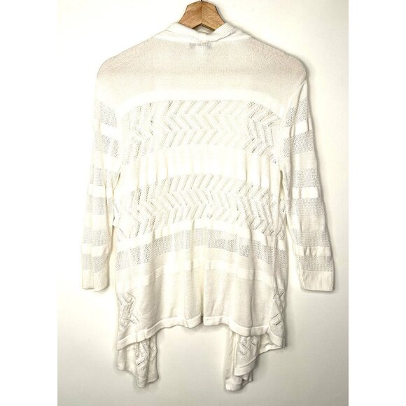 White House Black Market Womens Cardigan Sweater Waterfall Front White Size S - Picture 2 of 8